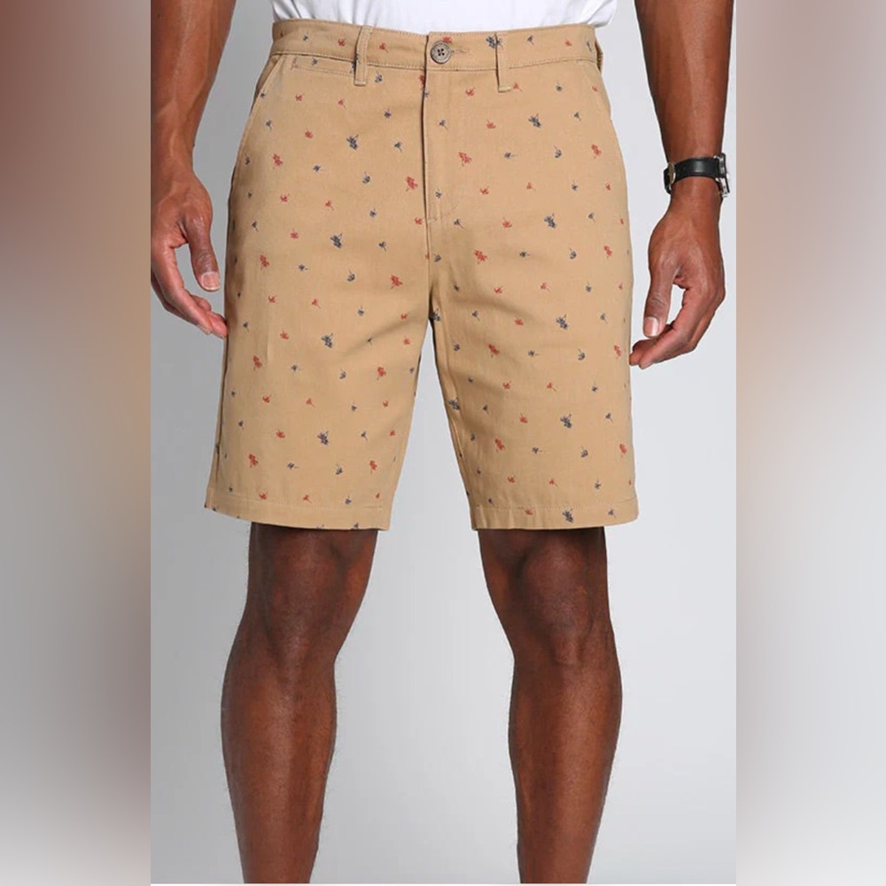 NWT Jachs New York Mens Khaki Printed Shorts With Button/zip Fly size 34